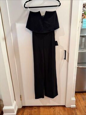Strapless Black Wide-Leg Jumpsuit